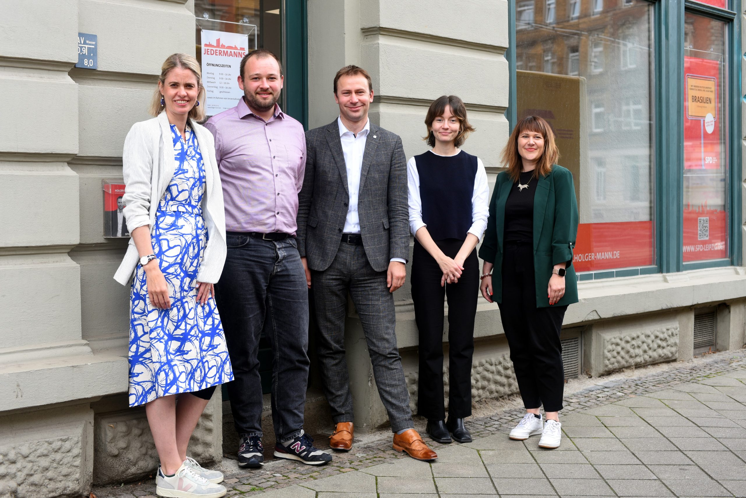 im Bild v. l. n. r. Sabina Schwarzenberg, Enrico Groß, Holger Mann, Sophie Kühne, Pia Heine